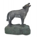 Wooden wolf folk art sculpture  - 1