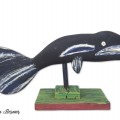 folk art whale sculpture signed Rejean Bernier  - 1