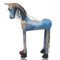 Sculpture en papier mâché par Eddyenne Rodrigue, Le globe Trotter, cheval  - 5