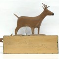 Folk art deers sculptures, carving signed Michel Dusablon  - 3