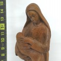 Wooden carved Madone statue  - 3