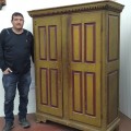 Superbe armoire antique à multiple caissons soulevés en pin (dans son jus), clous forgés - 15