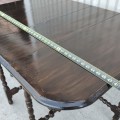 Antique turned legs table with 2 panels  - 6