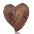 Very old wooden wayside cross carved heart  - 1