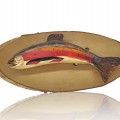 Flok art wooden trout sculpture signed André Bourgault - 1