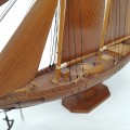 Voilier miniature, goélette, bateau avec voile en bois   - 5